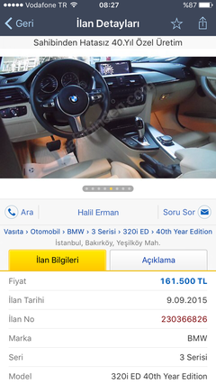  Bmw f30 40. Yil ic dizayn hakkinda