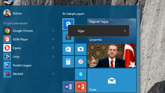  Windows 10 Başlangıç ekranına sabitle yok