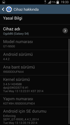  Galaxy S 4 GT- I9500 XXUFNE4 (4.4.2)