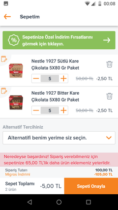 Migros - Nestle 5'li Çikolata - 7 TL