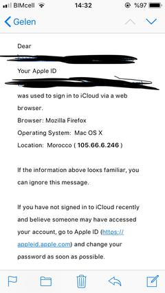 Apple Inc diye gelen sahte mail dikkat!!