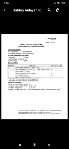 Vakıfbank Full Paket Tahsis Ücreti İadesi