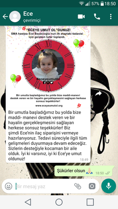 #Ece'yeUmutOl'duk :) | GEREKEN MİKTAR TOPLANDI! [25.07.2018 MİNİK ECE ARTIK YÜRÜYEBİLİYOR]