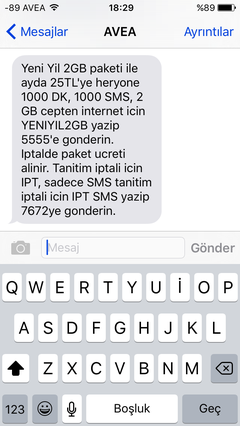 AVEA HER YÖNE 1000 DK 1000 SMS 2 GB İNTERNET 25 TL | DonanımHaber Forum