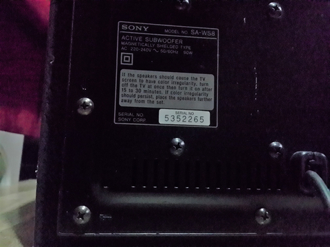 satıldı-SONY SA-WS8 150WATT 20CM AKTİF SUBWOOFER SİNEMA BASI