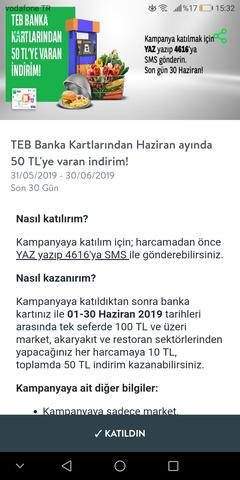 Teb banka kartı 100/10 indirim kampanyası