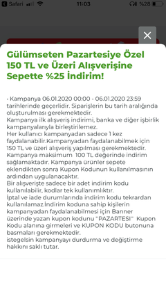 Istegelsin 150 tl üzerine %25 indirim -max 100 tl ind