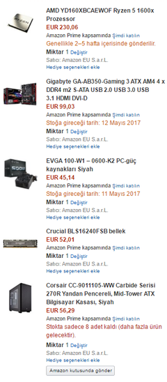 Ryzen sistem tavsiyesi