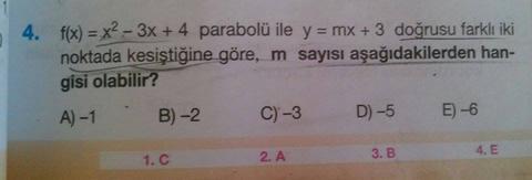 2. DERECEDEN FONSKİYONLAR SORULAR