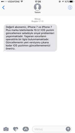  iPhone 7 şebeke sorunu yaşayan var mı...