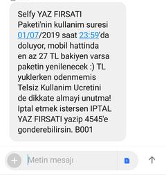 2019 TURK TELEKOM SELFY YAZ FIRSATI PAKETİ 8GB + 750 DK + 5000 SMS = 27 TL 