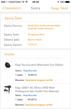 Yine hepsiburada Etap 3200 saç kurutma 59.92+kargo.