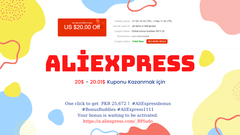 Aliexpress 20$-20.01 Kuponu Ücretsiz almak için yapılması gerekenler