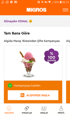 Algida Bedava 500ml Maraş Dondurmasi ve 850ml Carte Dor (Magnum, Cornetto ve Frootie Eklendi)