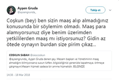 Ayşen Gruda'dan Coşkun Sabah'a: Gidin az ötede oynayın