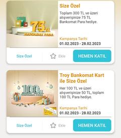 (Kişiye Özel) Vakıf Bankomat Kart (Troy) 150/50 toplamda 100 TL Bankomat Para