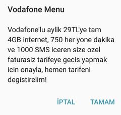 Vodafone Faturasız 750DK+1000SMS+4GB 29₺ [BİTTİ]