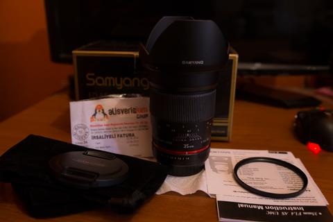 samyang 35mm 1.4 canon uyumlu manuel lens.