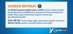  Yurtiçi kargo, bayramda açık mı?