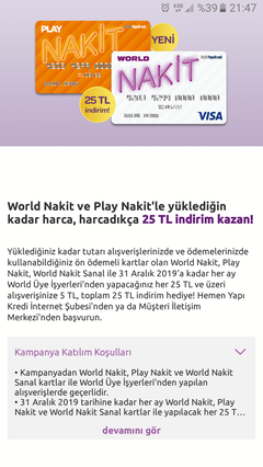 World Nakit,Play Nakit Her 25 TL ve üstü alışverişe 5 TL Toplamda 25TL İade.Yıl sonuna kadar geçerli