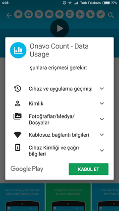 "Google Play şunlara erişmesi gerekir" ne demek?