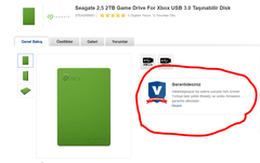  VATAN MAĞDURLARI 132 TL Seagate 2,5 2TB Game Drive For Xbox