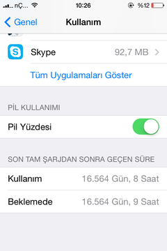  Ios6 sarj durumum