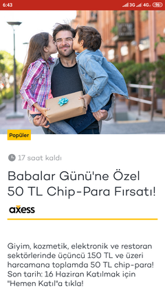 Axess Mobil'den Axessleyin 25 TL Chip-Para Kazanın!