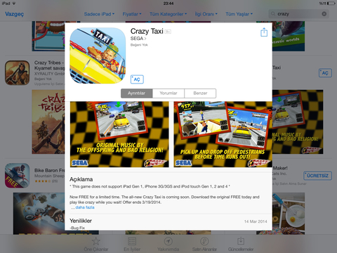 Crazy Taxi Kısa süreliğine Ücretsiz
