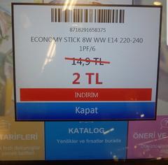 PHILIPS ECONOMY STICK 8W TASARRUFLU AMPUL CARREFOUR 2 TL