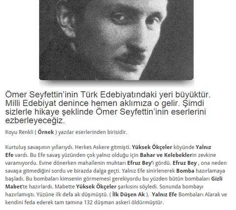 Ömer Seyfettin Eserleri kolay ezberleme