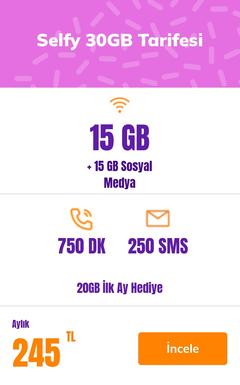 Türk Telekom Selfy den Yepyeni Faturalı Tarifeler! (30 GB + Sınırsız Sosyal Medya 310₺)