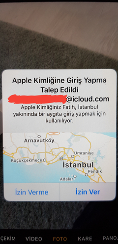 Apple kimliğine giriş yapma talep edildi