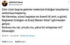 Abdüllatif Şener'den Cem Uzan'a yanıt: Erdoğan'a niye laf edemiyor?