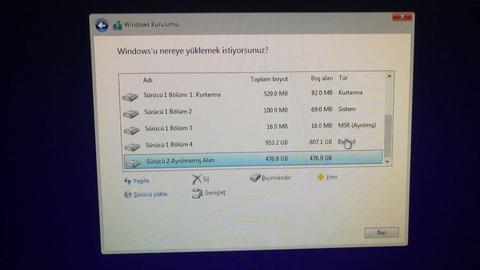 NVME SSDYE WİNDOWS KURAMAMA PROBLEMİ