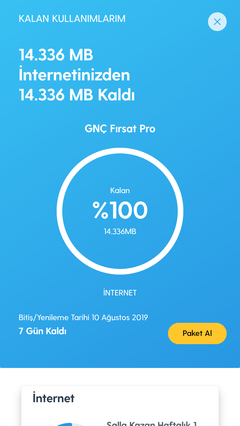 Turkcell GNÇ Fırsat Pro --> 14GB + 1000DK + 250SMS + Sosyal Medya'da Geçerli 5GB 59 TL!