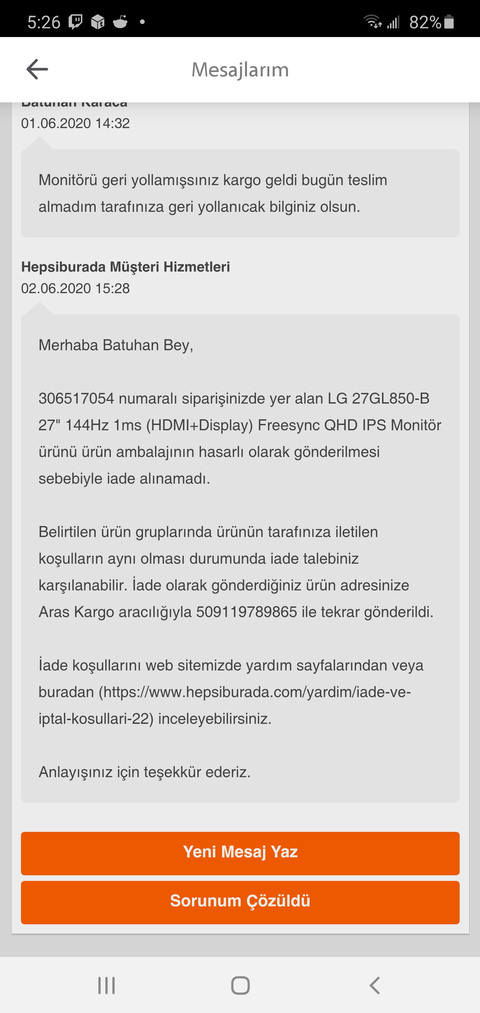 Hepsiburada ve Delta Bilgisayar Rezilliği THH Kararı Çıktı Paramı Aldım