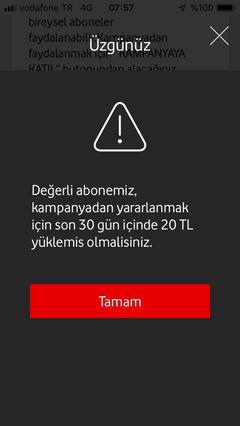 vodafone hayat su kampanyasına katılmaya izin vermiyor