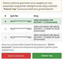 tüvtürk km sorgulamada 3 farklı kayıt ?yardım RESİMLİ