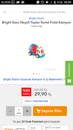 Bright starts neşeli toplar ilerlet fırlat kamyon 29 tl (bitti)