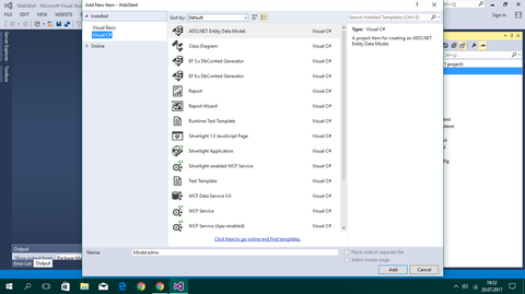 Visual studio master page eklenmiyor