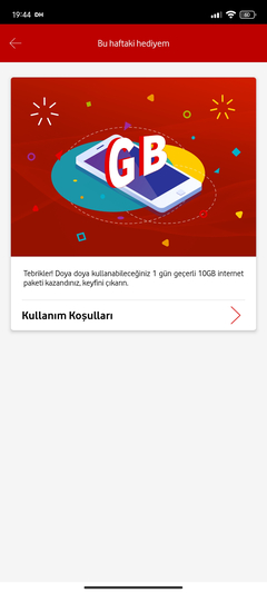 Vodafone Haftalık Çark hediyelerini buyrun yazalım