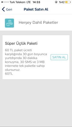 3mb internet 60TL