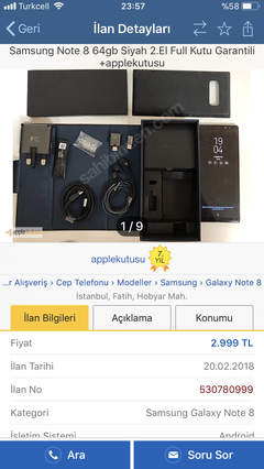 Samsung Galaxy S9 fiyatı sızdırıldı