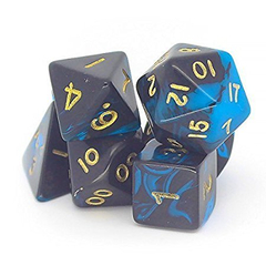 Satılık Zindan ve Ejderha 7'li zar setleri 6 renk (Dungeons & Dragons Dice set)