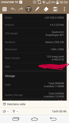  LG G3 ilginç imei sorunu