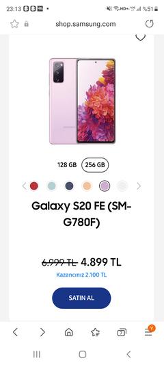 Galaxy S20 FE (SM-G780G)<br><br>256 GB 4899 TL