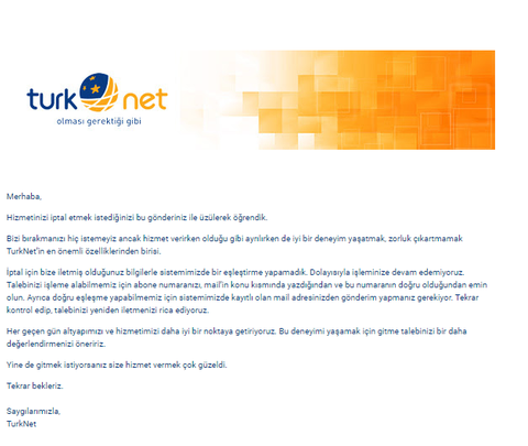 TÜRKNET Taahhüt YOK? Ama abonelik İptali de YOK. OKUYUN....