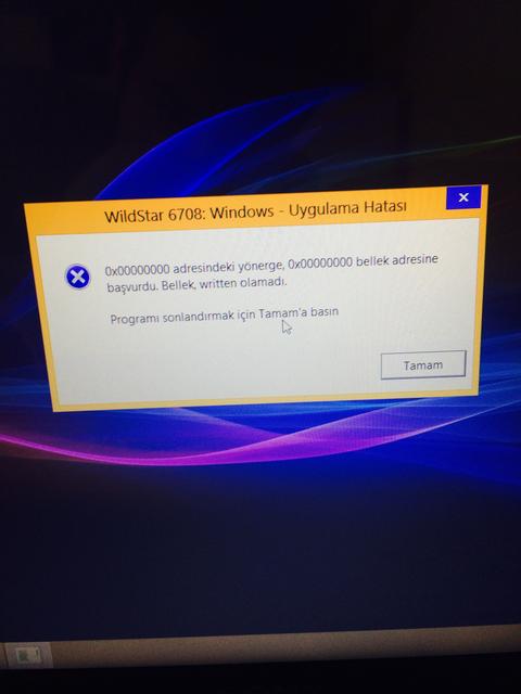 Wildstar hata kodu yardim lutfen.