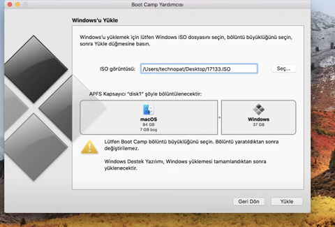 macbook mid 2012 bootcamp sorunu